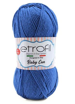 Пряжа baby can/бэби кан, синий 80053, etrofil