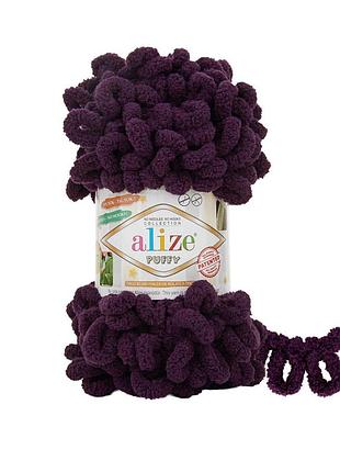 Пряжа alize puffy/ализе пуффи, чернильный 986