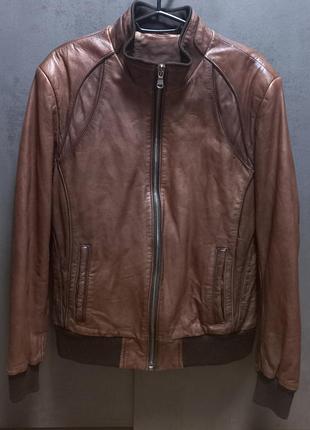 Чоловіча шкіряна куртка бомбер 48р