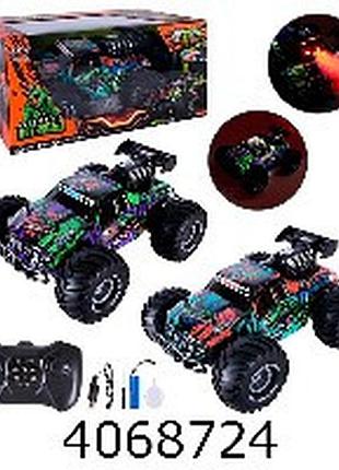 Машина радіо акум. джип в коробці гумові колеса, дим, світ. 2 кольори 37*24*18*14см (8/16)