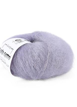 Пряжа silk mohair lux/сілк мохер люкс, лілово-сірий 9374, lana gatto