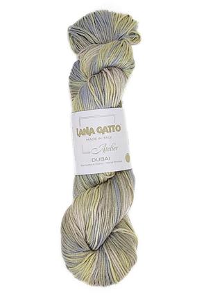 Пряжа dubai/дубай, бежево-сірий мікс 31059, lana gatto