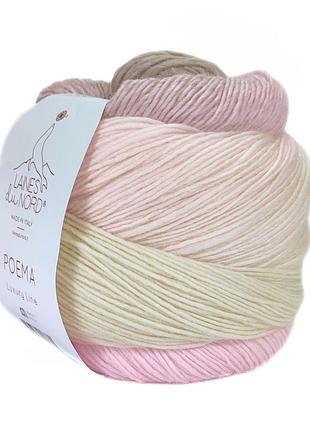 Пряжа poema/поэма, от молочного до бежевого, через розовый 405, laines du nord