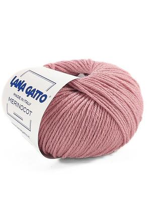 Пряжа merinocot/мерінокот, англійська троянда 14393, lana gatto