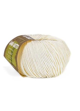 Пряжа sugar/шугар, молочна ваніль 07648, lana gatto