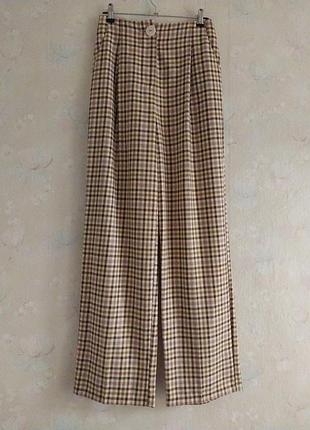 Брюки женские primark s 44р., в клетку, широкие