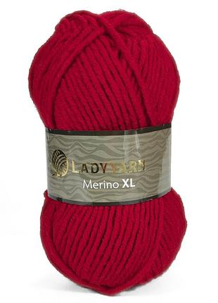 Пряжа merino xl/меріно хл, червоний nw016, lady yarn