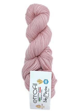Пряжа baby merino/бэби мерино, светло-розовый 73230, etrofil