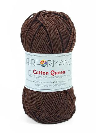 Пряжа cotton queen/коттон квин, коричневый 0227, performance