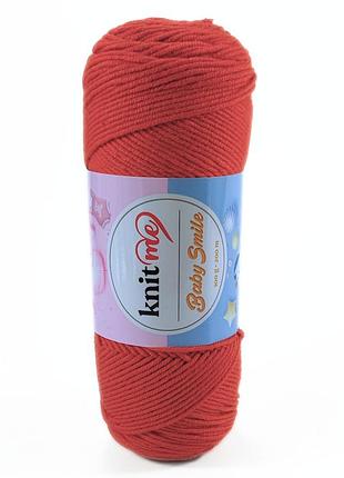 Пряжа baby smile/бебі смайл, червоний корал kns037, knit me