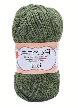 Пряжа inci/инчи,хаки 74022, etrofil