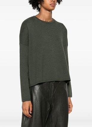 Бавовняний светр трикотажний темно зелений бавовняна кофта жіноча marc o’pollo