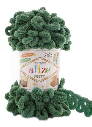 Пряжа alize puffy/алізе пуффі, сосновий бір 532