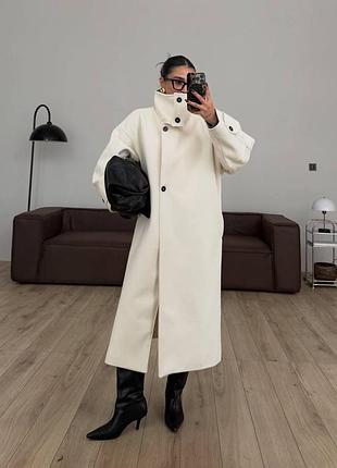 Жіноче тепле класичне кашемірове зимове пальто