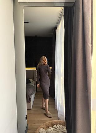 Вʼязане плаття максі сірого кольору h&m у розмірі м