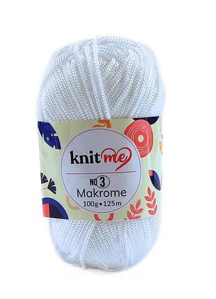 Пряжа makrome №3/макроме №3, белый 801, knit me