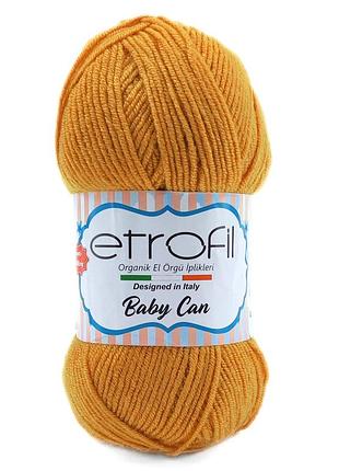 Пряжа baby can/бебі кан, охра 80026, etrofil