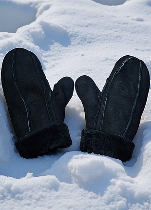 Замшеві рукавиці на хутрі