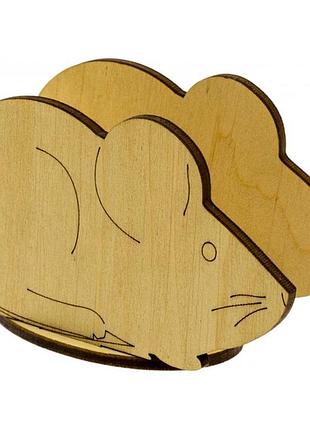 Серветниця "миша" 6х10х4,5см фанера