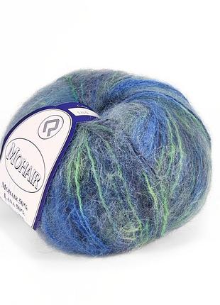 Пряжа mohair fantasie/мохер фантазия, синий-голубой-зеленый 100, campolmi
