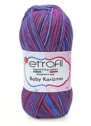 Пряжа baby karizma/бебі харізма, бордовий-блакитний se143, etrofil