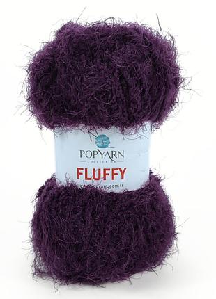 Пряжа fluffy/флуфі, фіолетовий в-714, popyarn