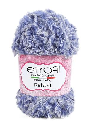 Пряжа rabbit/рэббит, синий меланж 75301/1, etrofil