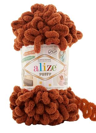 Пряжа alize puffy/ализе пуффи, терракот 597