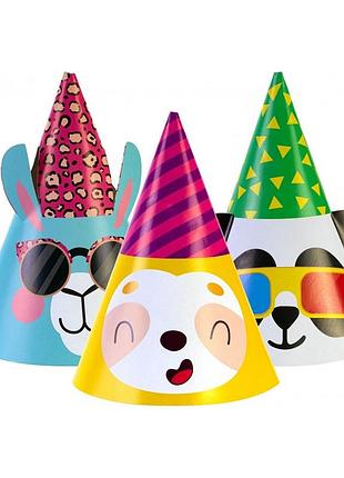 Набір ковпаків "maxi" funny party 6шт з гумовою стрічкою mx20090549