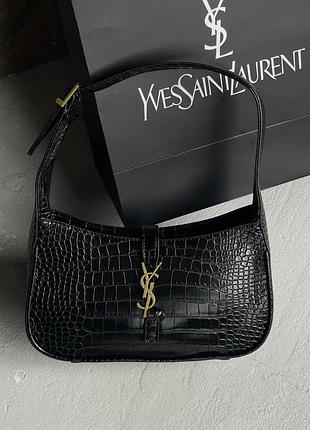 Сумка yves saint-laurent hobo le 5 í 7 черный рептилия е.