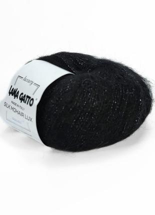Пряжа silk mohair lux/сілк мохер люкс, чорний 5000, lana gatto
