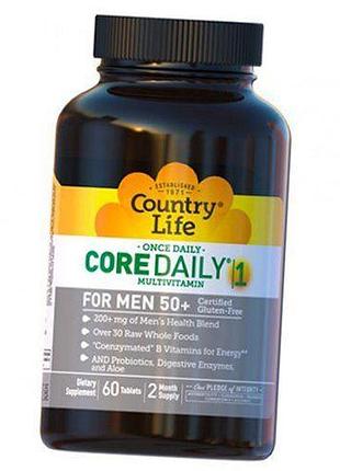Витамины для мужчин после 50 лет, core daily-1 for men 50+, country life 60таб (36124040)