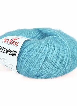 Пряжа dolce mohair/дольче мохер, голубой 746, mondial