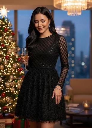 Сукня жіноча свʼяткова чорна розмір xs/s