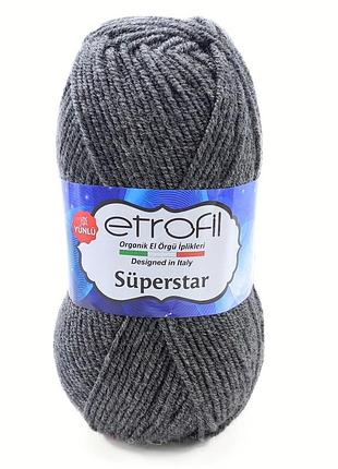 Пряжа superstar/суперстар,серый 79027, etrofil