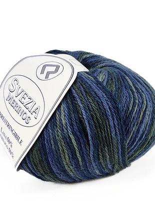 Пряжа svezia fantasie/швеція фантазія, синій-сірий-блакитний 1, campolmi