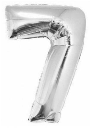 Кулька повітряна фольгована 40"/106см "цифра-7" срібло