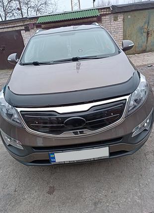 Зимняя решетка матовая для kia sportage 2010-2015 дефлектор капота для защиты от снега и льда dm-11