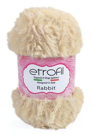 Пряжа rabbit/рэббит,светло-бежевый меланж 70718, etrofil