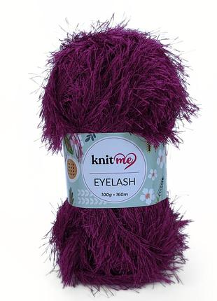 Пряжа eyelash/айлеш, сливовий 15, knit me
