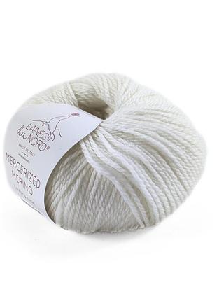 Пряжа mercerized merino/мерсеризед мерино, белый 1, laines du nord