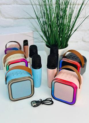 Микрофон+колонка голубой