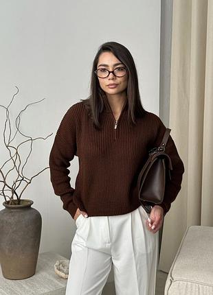 Свитер женский с воротником-поло| теплый | базовый | универсальный