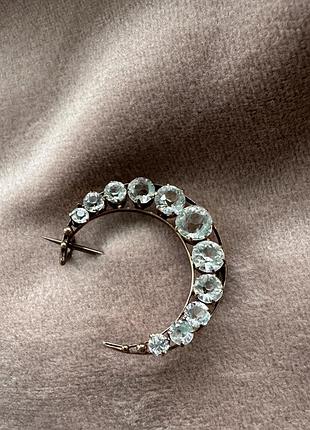 Вінтажна брош з гірським кришталем. 40-і роки.