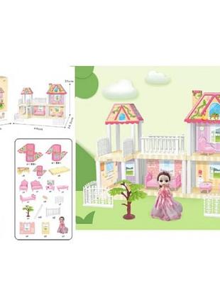 Будинок 2 поверхи, меблі, лялька 15см-шарнірна, 86 деталей, 666-2aa-17