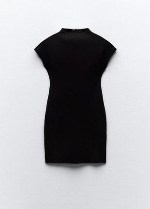 Чорна коротка сукня zara по фігурі міні
