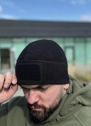 Шапка helikon range beanie grid fleece - black. l