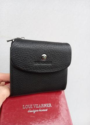 Гаманець жіночий шкіряний чорний маленький