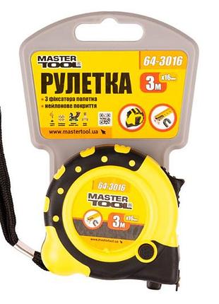 Рулетка mastertool 3 м х 16 мм магнит (64-3016) 2