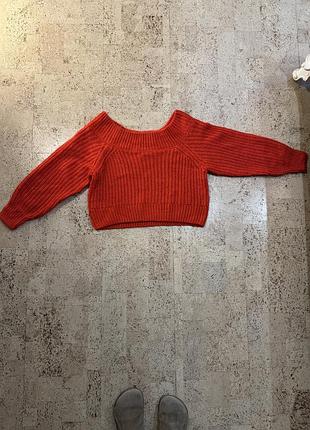 Вкорочений в’язаний светр h&m у теракотовому відтінку